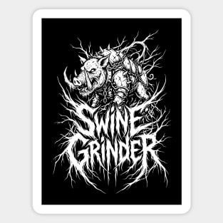 Swine Grinder – Brutal Hog Metal Logo Magnet